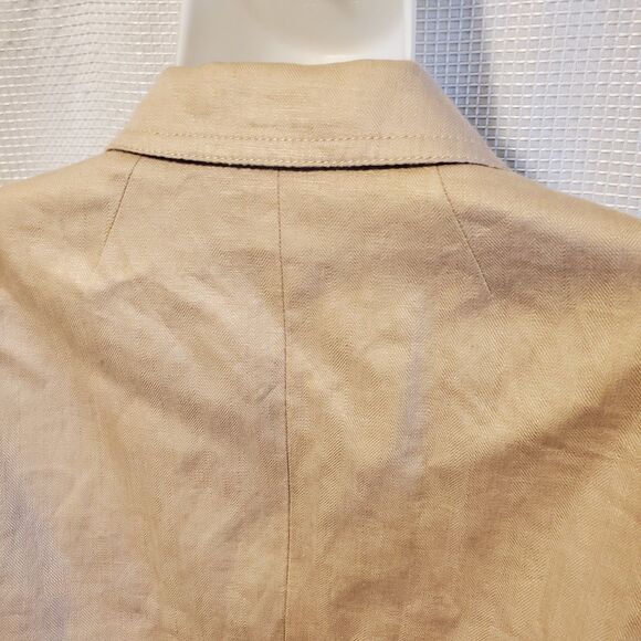 J.CREW Womens Sz 2 Schoolboy Blazer 100% Linen Beige Tan Academia Preppy Spring - Picture 6 of 10